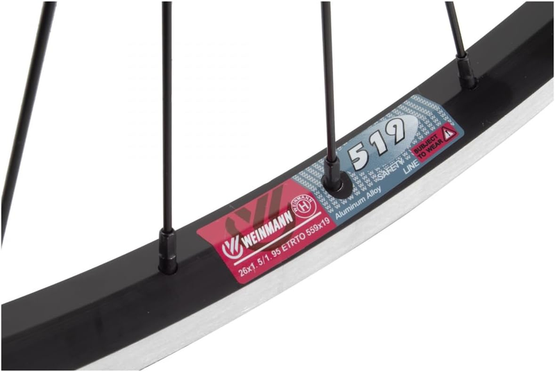 Rear 26 X 1.5, WEI-519, Black, B/O, 3/8 Alloy 5/6/7 Sp FW, 14G Black Spokes, 36H