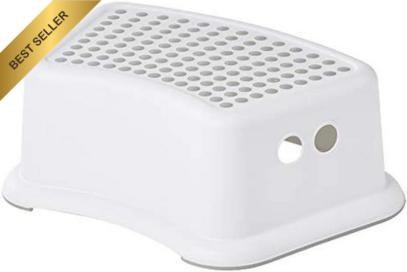 Non-Slip Surface Infant Step Stool, White