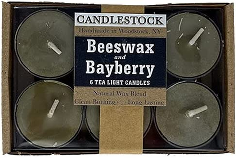 Real Bayberry Tea Light Candle Pack - Pure Bayberry and Pure Beeswax Blend - Pac