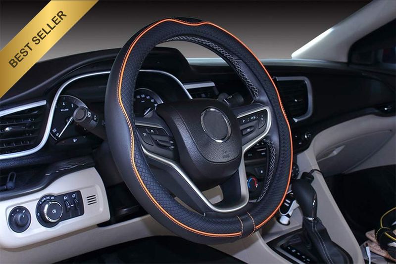 2019 New Microfiber Leather Car 14 15 16 Small Medium Large Steering Wheel Cover