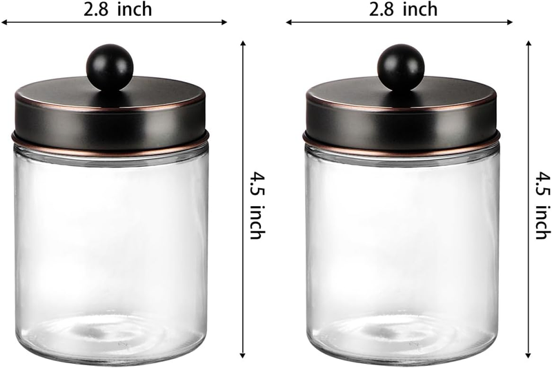 4 Pack Apothecary Jars Bathroom Vanity Storage Organizer Set-Countertop Canister