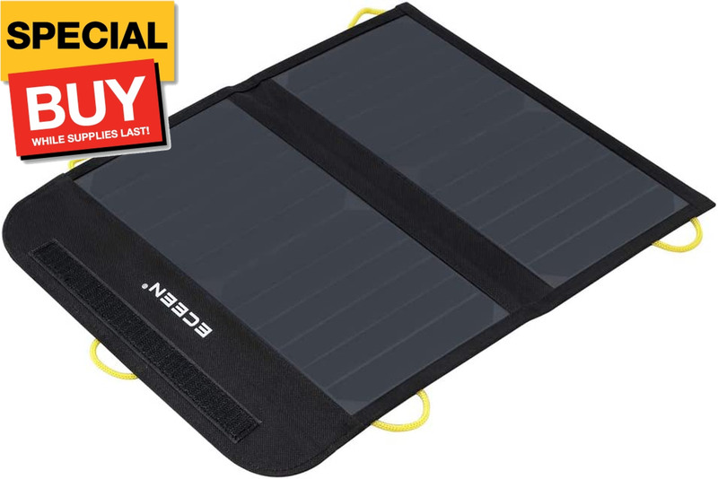 ECEEN Solar Charger 13W Portable Solar Panel Solar USB Battery Charger with Dual