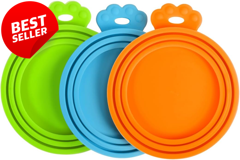 3 Pack Silicone Pet Food Can Covers Universal Dog Cat Food Lids BPA Free - US