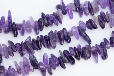 12-24x3-5MM Purple Amethyst Stick Pebble Chip Grade AAA Natural Loose Beads