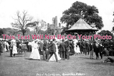 YO 10290 - Band Performance, Kirkstall Abbey, Yorkshire c1906