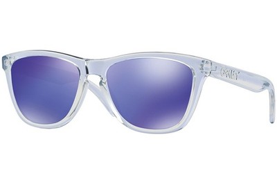 Oakley Sunglasses Frogskins Polished Clear w/Violet Iridium Lenses 24-305