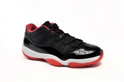 -A Nike Air Jordan 11 Retro Low Bred Black Red Mens Basketball Shoes Size 9-13