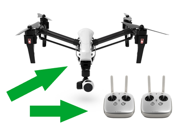 DJI Inspire 1 Quadcopter V10 X3 4x camera and TWO remote controllers