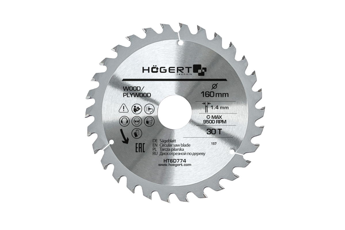 HÖGERT TECHNIK HT6D774 TCT-Sägeblatt 160 x 30T x 30 Hervorragende Qualität Neu