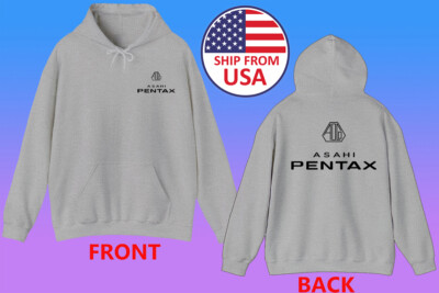 Asahi Pentax Camera Men's Grey Hoodie Sweatshirt Size S to 3XL