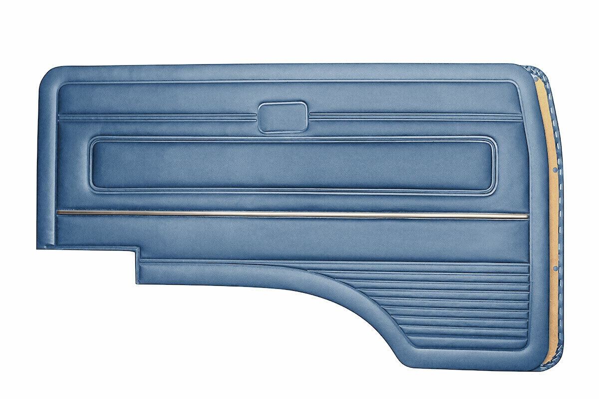 For VW T3 T25 BUS 1980-1989 FRONT DOOR PANELS L+R DARK BLUE WITH CHROME TRIMS