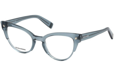 DSQUARED2 DQ5275 084 Light Crystal Blue Cat Eye Eyeglasses Frame 51-21-140 5275