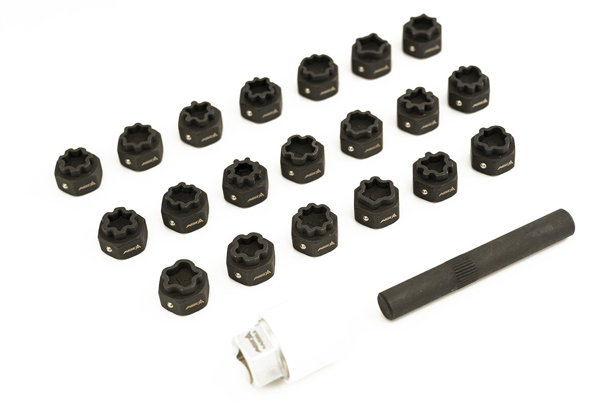 ASTA AUDI Locking Wheel Rim Nut Removal Tool Key Set 20 ADAPTER 1/2
