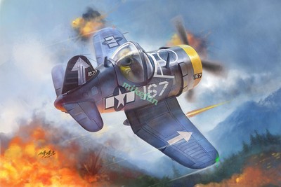 Tiger Model 114 Q version U.S. Navy F4U-4 Pirate Fighter 1945