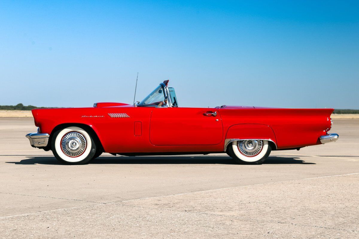 1957 Ford Thunderbird  39246 Miles Flame Red Convertible 312 V8 3 Speed Automati