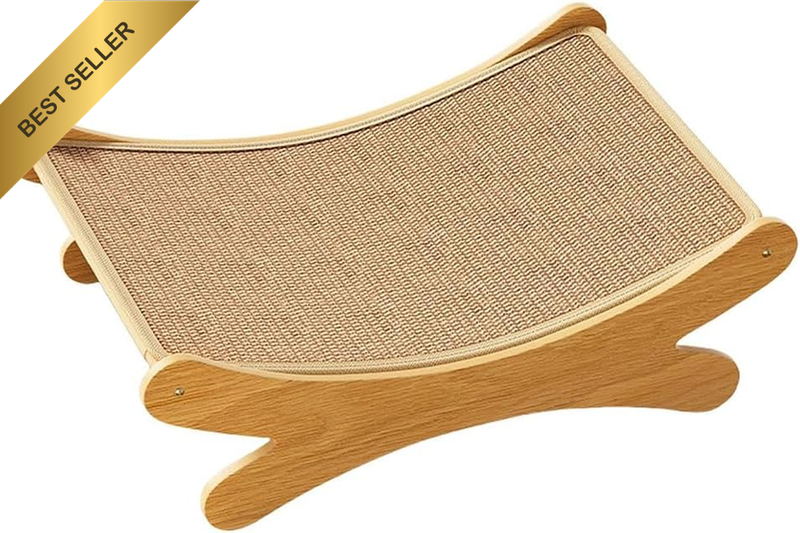 Cat Scratcher Bed，Larger Sisal Pet Scratcher Bed, Wood Frame Scratch Pad, Cat Sc
