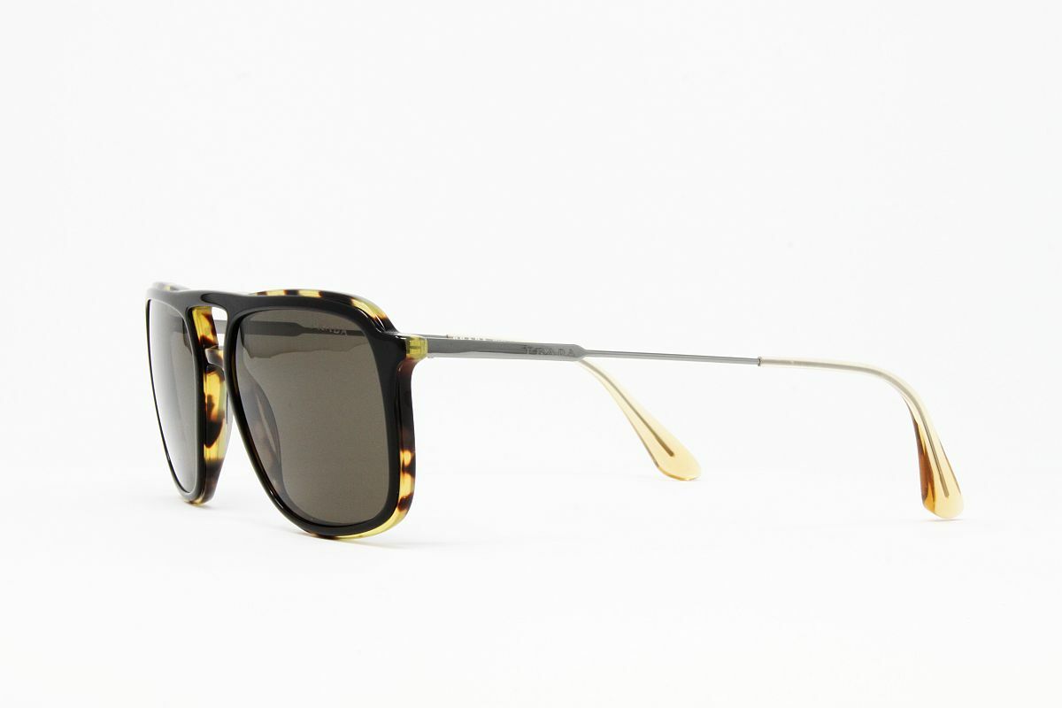 Pre-owned Prada Sunglasses Pr06vs-nai5s2 Top Black Medium Havana Brown Lens 54mm