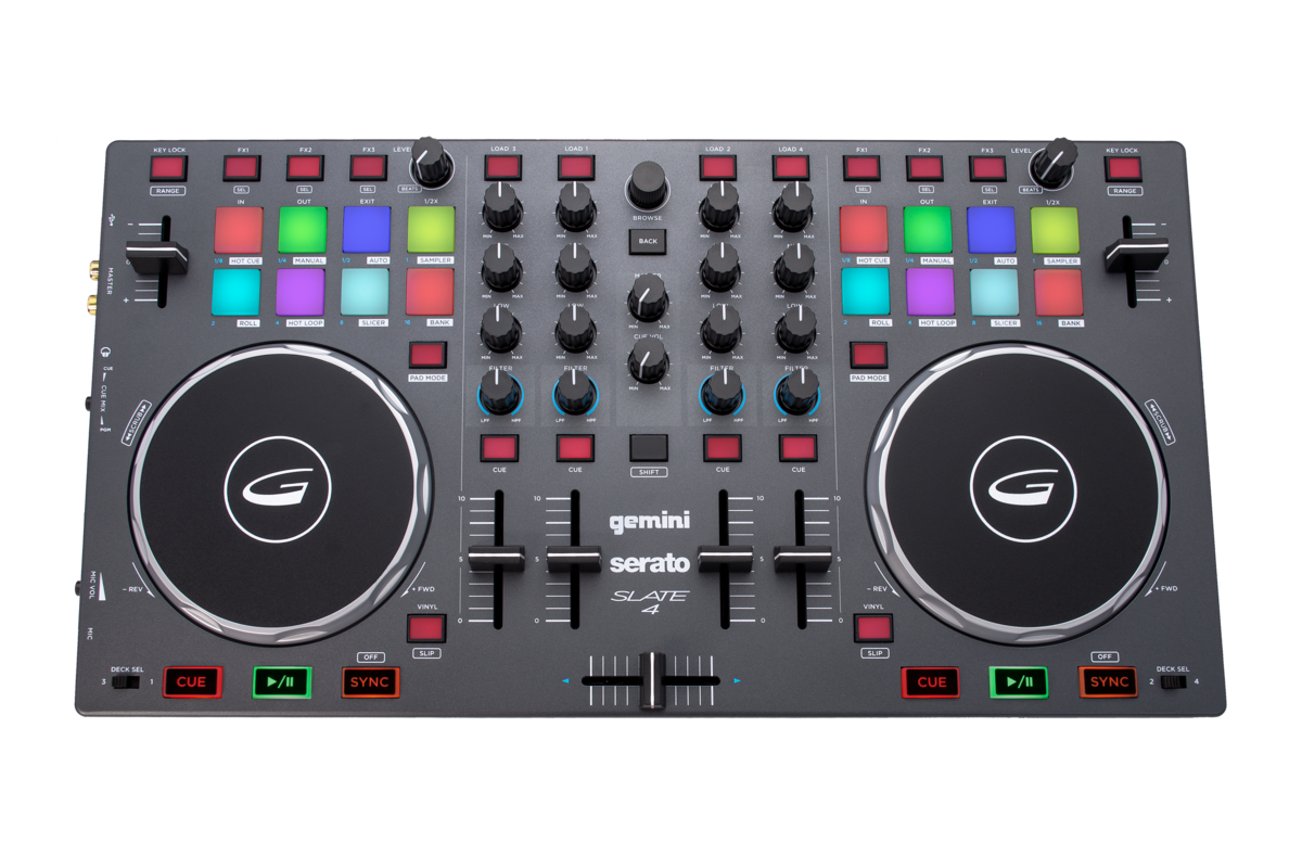 Gemini Slate 4 DJ Controller bundled with Serato DJ Pro