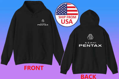 Asahi Pentax Camera Men's Black Hoodie Sweatshirt Size S to 3XL