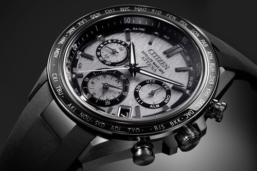 Pre-owned Citizen Atessa Act Line Cc4055-14h Silver Titanium Eco-drive Radio Chronograph
