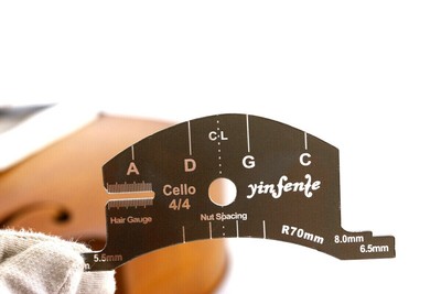 Cello Bridge Fingerboard Shaping Tool String Spacing Marker & Bow RE-Hair Gauge