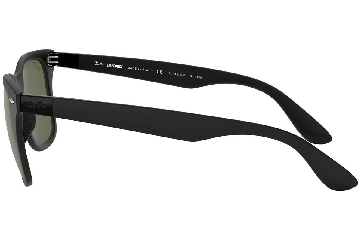 Pre-owned Ray Ban Ray-ban Wayfarer Liteforce Matte Blk Polar G-15 Grn Sunglasses Rb4195 601s9a In Polarized Classic G-15 Green Glass