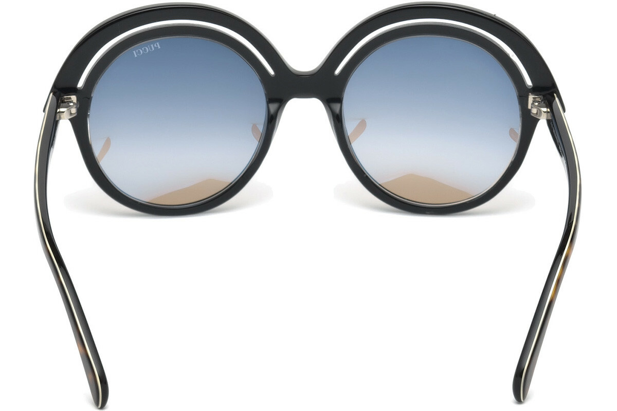 EMILIO PUCCI Women/'s Black /& Brown Round Sunglasses New 100/% Authentic