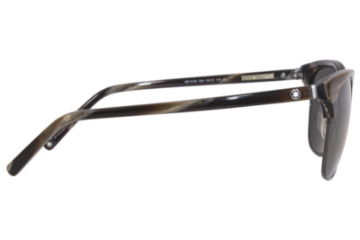 Pre-owned Montblanc Mont Blanc Mb515s 50a Brown Square Gray 53-19-145mm Non-polarized Sunglasses