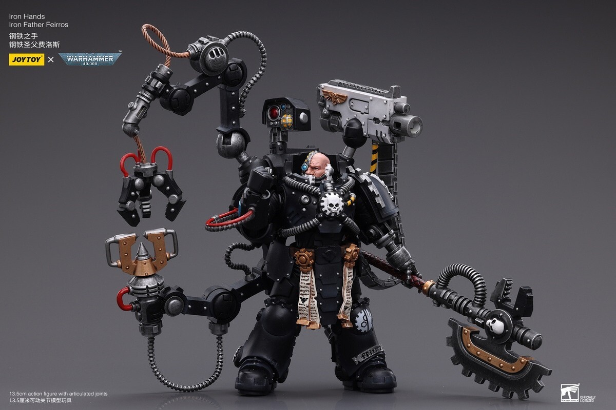1/18 JOYTOY X Warhammer 40k Iron Hands iron Father Feirros 5
