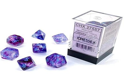 Chessex Nebula Nocturnal/Blue Luminary 7-Die Set