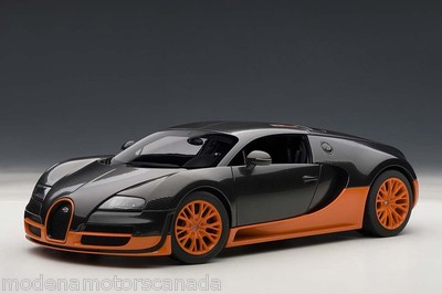 ミニカー 1/18 autoart Bugatti Veyron Showcar BUGATTI VEYRON SUPER SPORT CARBON BLACK ORANGE SKIRTS 1:18