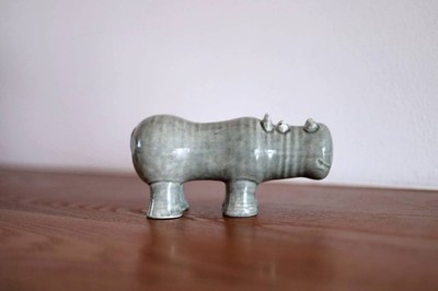 Lisa Larson Gustavsberg Large Zoo Hippopotamus Antique
