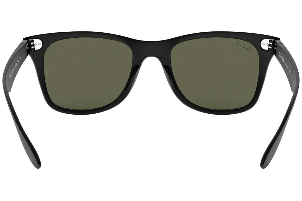Pre-owned Ray Ban Ray-ban Wayfarer Liteforce Matte Blk Polar G-15 Grn Sunglasses Rb4195 601s9a In Polarized Classic G-15 Green Glass