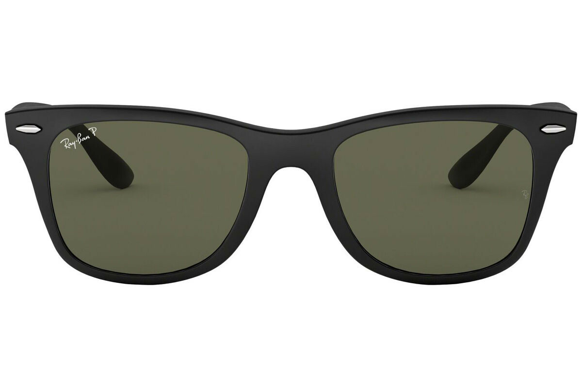 Pre-owned Ray Ban Ray-ban Wayfarer Liteforce Matte Blk Polar G-15 Grn Sunglasses Rb4195 601s9a In Polarized Classic G-15 Green Glass