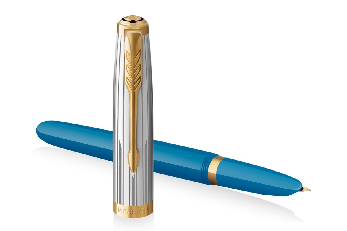 Parker 51 Deluxe Turquoise GT Fountain Pen Premium GT