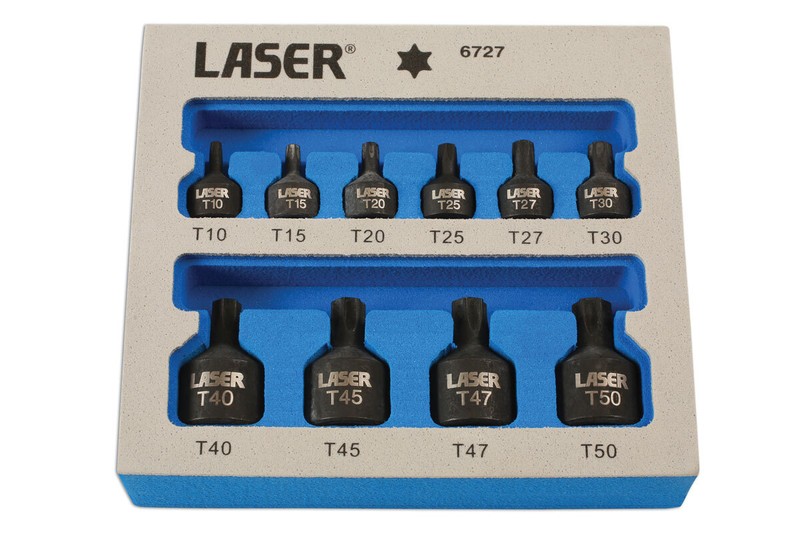Profil Bas Impact ÃToile Douille Set 0.6cmd, 1cmd 9pc - Laser 6727 Neuf