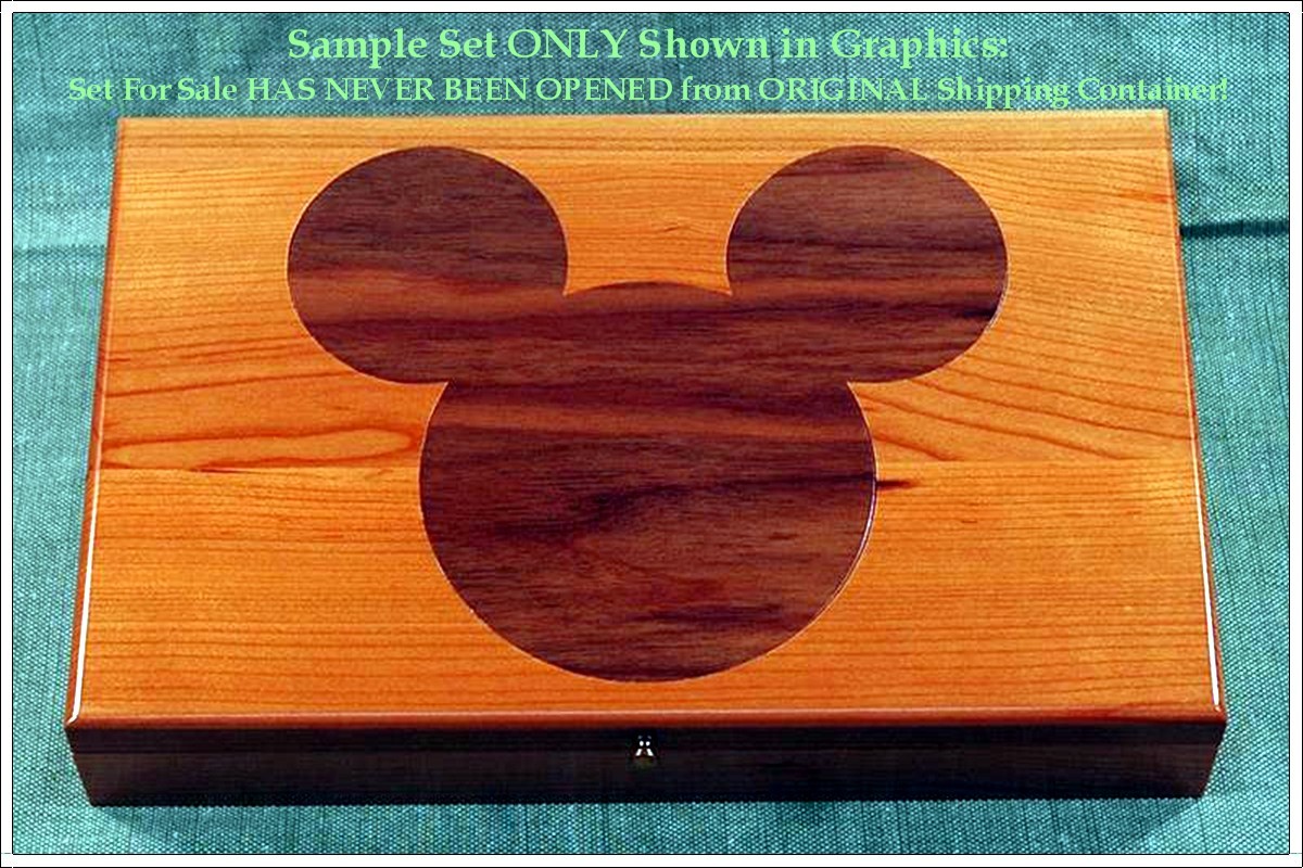 RARE NEVER UNSEALED 1995 Ltd. Edition Mickey Mouse card set in Cherry Wood Case