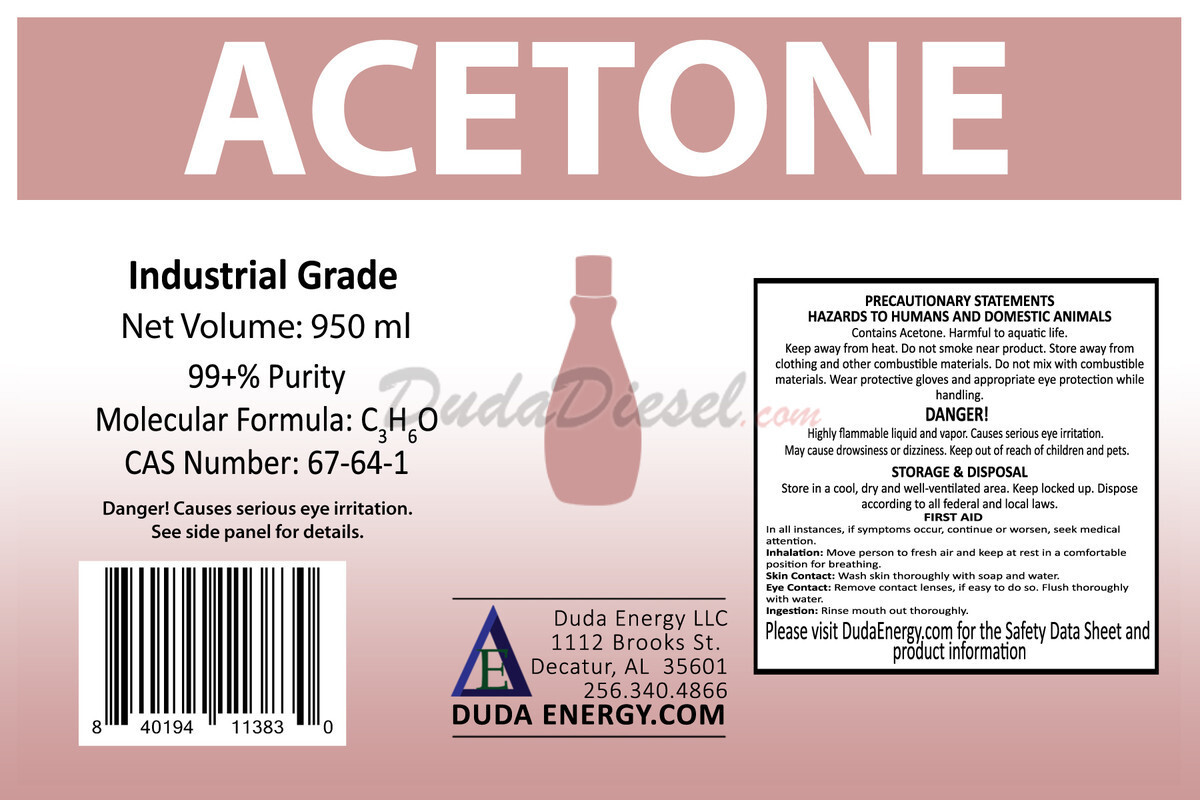 Duda Energy Acetone, 99.5+% Purity