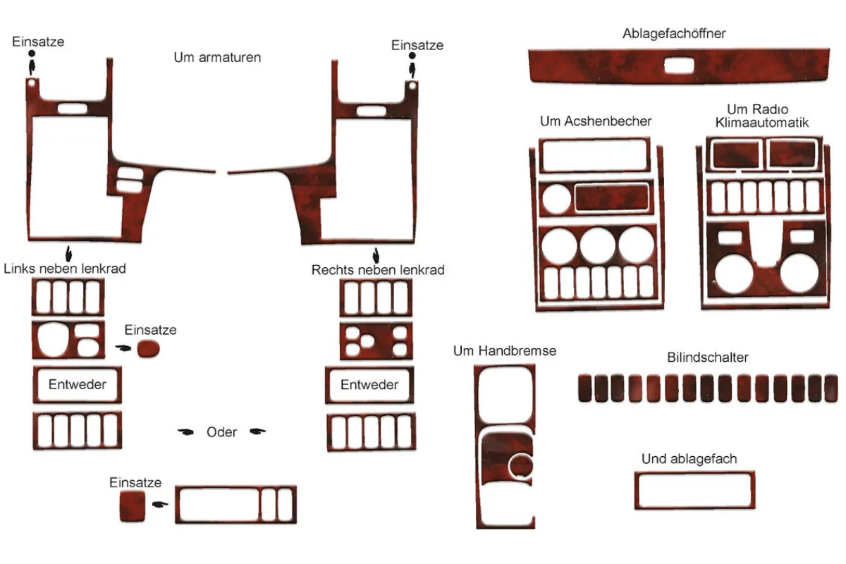 Wood Look Dash Trim Kit for Scania R 2004-2009 Truck Interior Panel RHD AND LHD