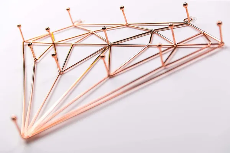 Diamond Rose Gold Jewelry Organizer for Necklaces, Bracelets, Earrings, Rings