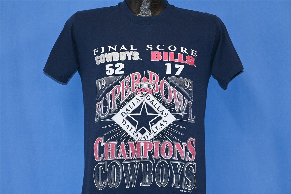 vtg 90s SUPER BOWL XXVII DALLAS COWBOYS CHAMP BILLS NFL 1992