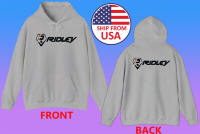 Ridley Bicycle Bike Men's Grey Hoodie Sweatshirt Size S to 3XL