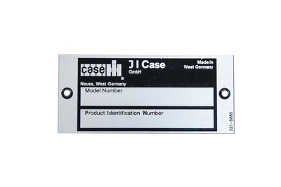 Typenschild für JI Case GmbH