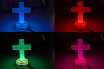 Beleuchtetes RGB LED Kreuz 11,5x8cm 5V USB