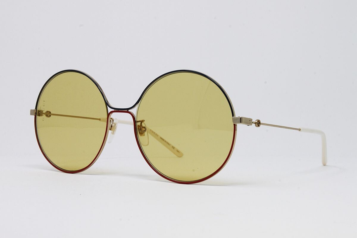 GUCCI サングラス GG0395S ラウンド　シェリーライン Gucci Women's Round Sunglasses GG0395S-005 Green Red Gold