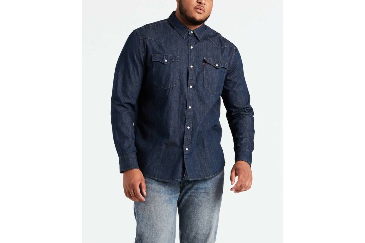 

Рубашка Levis Big and Tall Classic Western с длинным рукавом темно-синяя 5747000000, Джинса