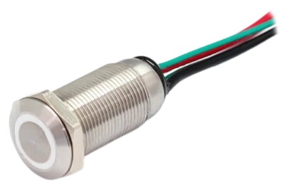 1/2'' Stainless Steel Latching Power Switch w/ White Angel Eye Halo LED 12mm 12V