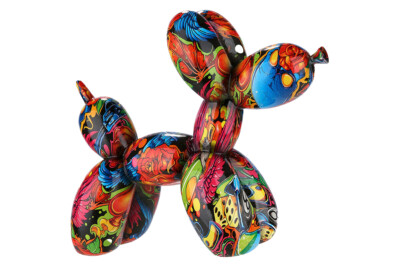 Poly Ballon Hund, Moderne Skulptur, Dekofigur ca. 22 x 18 cm