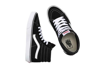 VANS VANS UNISEX SK8-HI SHOES (BLACK/BLACK/WHITE, SIZE 6 US)