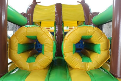 NEW 43ft Giraffe Obstacle Course Commercial Inflatable Bounce House With Slide